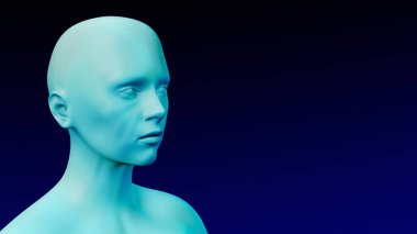 Soğuk kış kuklası, donmuş vücut ısısı 3 boyutlu illüstrasyon.