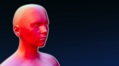 Tıbbi kırmızı deri semptomları ağrı kesici tedavi güneş yanığı 3 boyutlu illüstrasyon