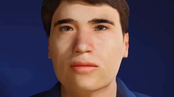 Student Gesicht Zukunft junger Mann Nahaufnahme Porträt 3D-Illustration — Stockfoto
