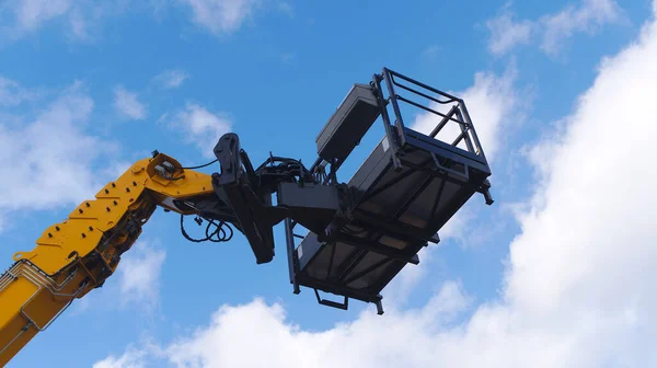 Nacelle Elevator Lift Construction Site Equipment Blue Sky — Stock Photo, Image