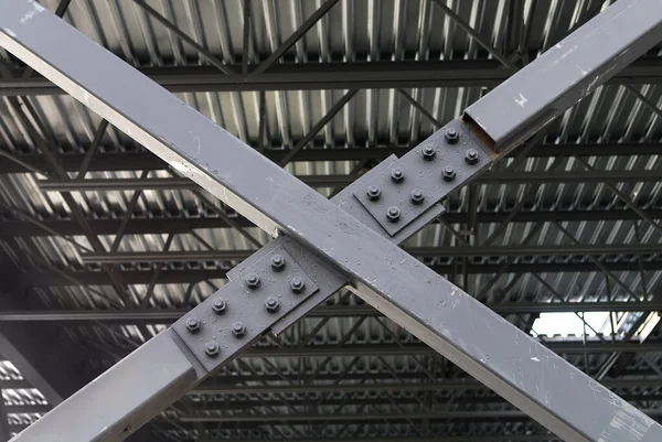 X線建設現場クロスメタルフレーム構造 — ストック写真