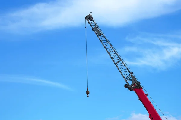 Construction Crane Hoisting Hook Heavy Equipment Industry — Stock Photo, Image