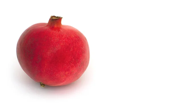 Granatapfel Auf Weißem Hintergrund Rot Tropische Einzelfrucht Isoliert — Stockfoto