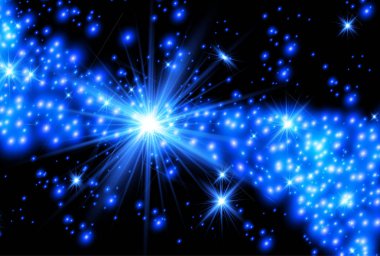 Bir büyülü Noel Samanyolu üzerinde gerçekçi ışık efekti yıldızdır. Yalıtılmış yıldız vektör öğeleri. Parlayan yıldız Xmas tatil tebrik kartları tasarımı için şeffaf desen,