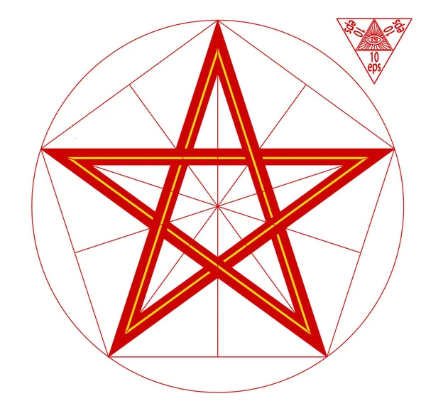 Rode ster - heraldische symbool, het symbool van het rode leger, was aanwezig op de vlag en het wapen van de Sovjet-Unie — Stockvector