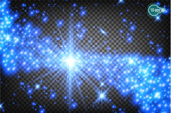 Магічні Різдвяна зірка на Чумацький шлях є реалістичною світло ефект. Ізольована зірочок вектор. Прозорим візерунком світиться зірок для проектування Xmas свято вітальних листівок, з новим роком. — стоковий вектор