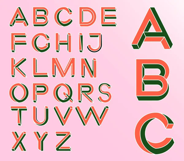 Niet onmogelijk geometrie brieven. Niet onmogelijk vorm lettertype. Lage poly 3d figuurtjes. — Stockvector