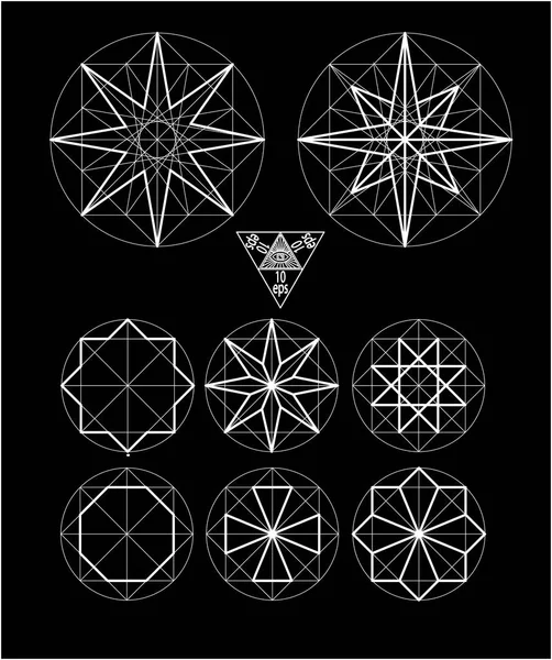 Niet onmogelijk geometrie symbolen vector set. — Stockvector