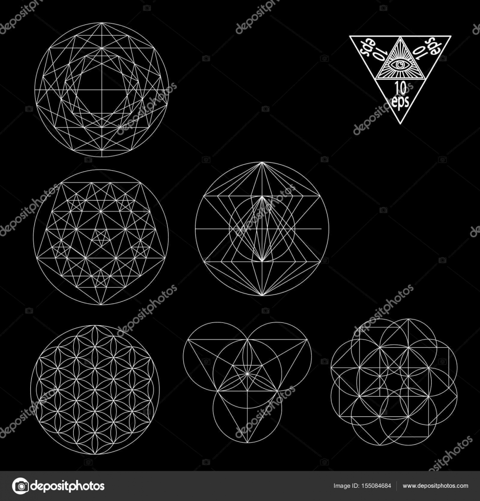 Sacred Geometry Flower Of Life Tattoo Sacred geometry symbols and signes vector illustration. Hipster tattoo. Flower of life symbol. Stock Vector Image by ©kabzon300@gmail.com #155084684