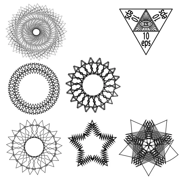 Conjunto de elementos de geometría vectorial aislado sobre fondo blanco — Archivo Imágenes Vectoriales