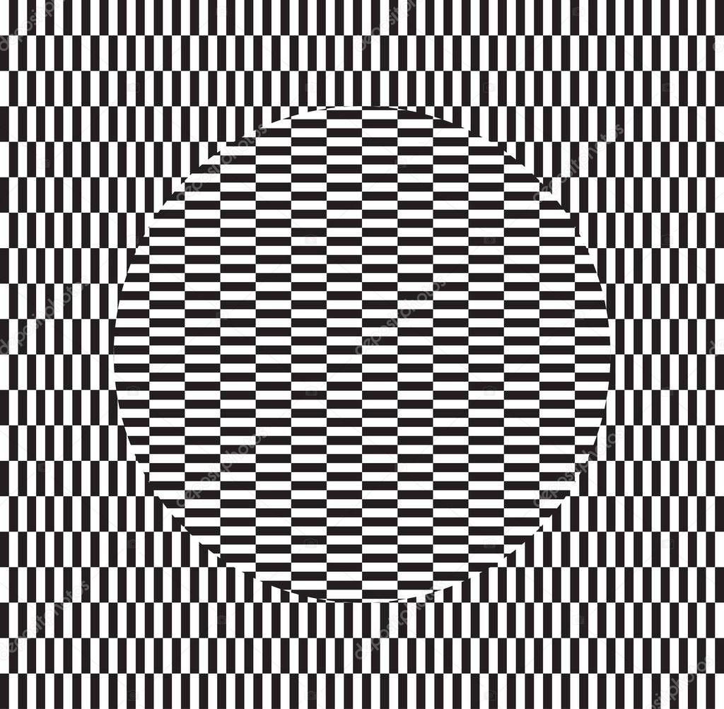 Optical illusion of torsion and rotation movement. Dynamic effect.