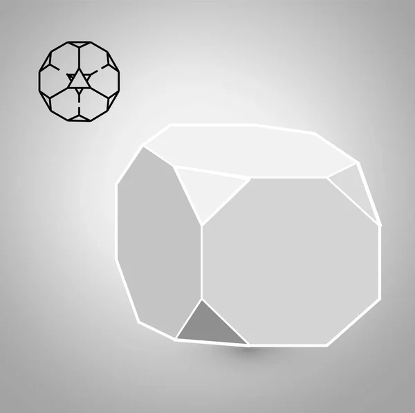 Afgeknotte kubus is een geometrische figuur. Hipster Fashion minimalistisch design. Film solid instanties. Afgeknotte kubus platte ontwerp vectorillustratie, fine art lijn. Vectorillustratie — Stockvector