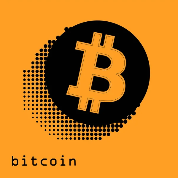 Bitcoin moneda de oro de criptomoneda aislada sobre fondo blanco. Pegatina de bloque para bitocones para páginas web o impresión. Logo bitcoins — Vector de stock
