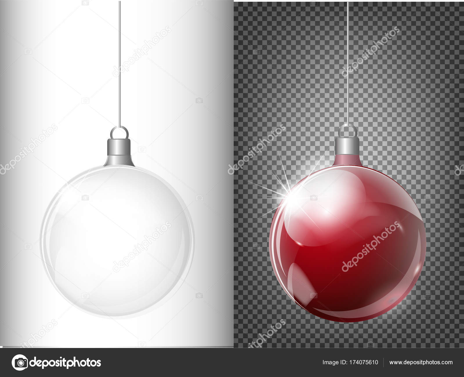 Vecteur De Sapin De Noël Et Boule De Noël Argent Transparent