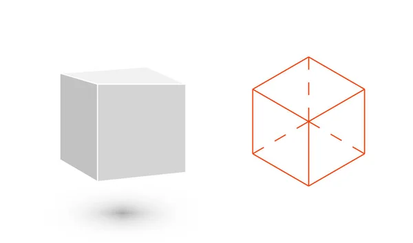 Cube est une figure géométrique. Design minimaliste Hipster Fashion. Filmer des corps solides. illustration vectorielle de design plat cube, ligne d'art fine. Illustration vectorielle — Image vectorielle