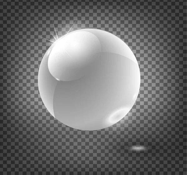 Glazen bol, blauw 3D-vector bal. Vectorillustratie. 10 Eps — Stockvector