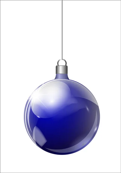 Albero di Natale vettoriale e realistica palla di Natale trasparente argento su uno sfondo astratto luce — Vettoriale Stock