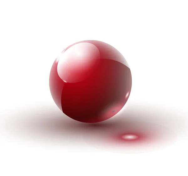 Boule rouge. Balle rouge transparente. Boule en caoutchouc sur fond transparent. Perle de verre. Bulle rouge. La sphère rouge. Illustration vectorielle — Image vectorielle