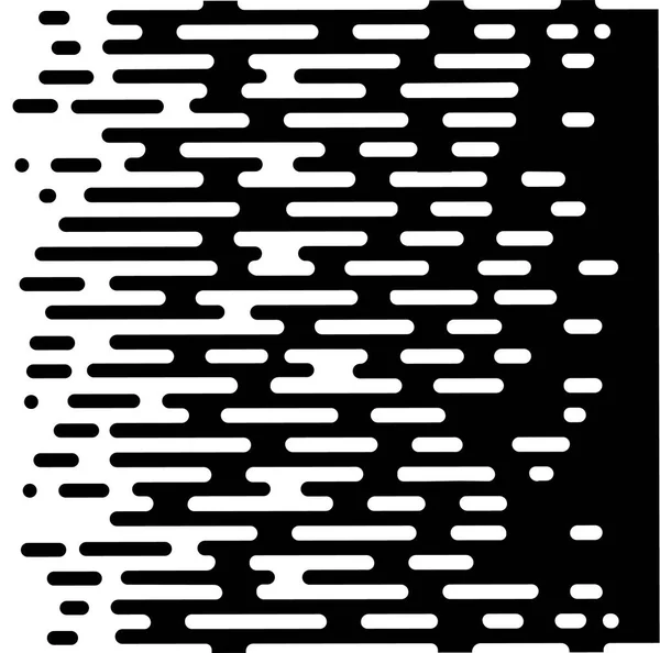 Vector Halftone Transição Abstract Wallpaper Pattern. Linhas arredondadas irregulares pretas e brancas sem emenda Fundo para design moderno de site plana — Vetor de Stock