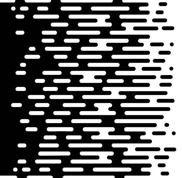 Vector Halftone Transição Abstract Wallpaper Pattern. Linhas arredondadas irregulares pretas e brancas sem emenda Fundo para design moderno de site plana — Vetor de Stock