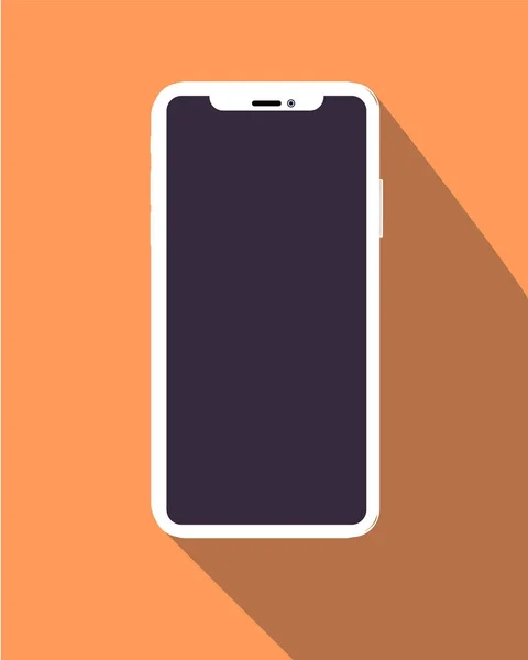 Smartphone ikona v ploché styl designu na žlutém podkladu. vektorové ilustrace eps10 — Stockový vektor