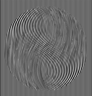 Optik illüzyon etkisi. Geometrik kiremit menfis pop sanat tarzı. Vektör hayali arka plan, doku. Fütüristik öğesi, teknolojik tasarım