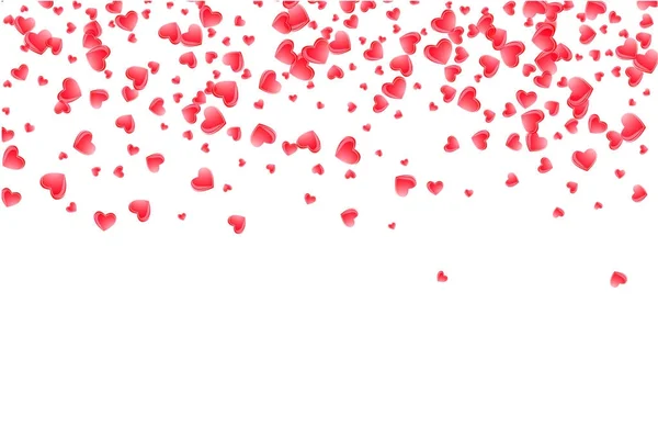 Heart confetti of Valentines petals falling on transparent background. — Stock Vector