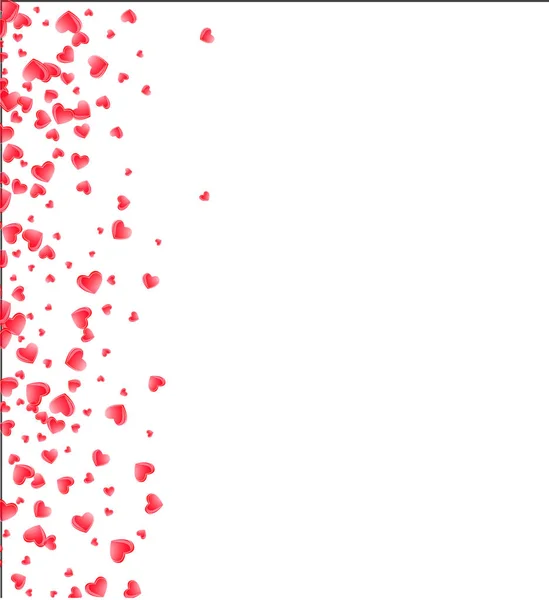 Hart confetti van Valentines bloemblaadjes vallen op transparante achtergrond. — Stockvector