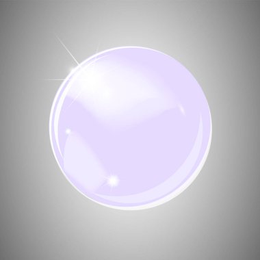 Şeffaf arkaplanda ışık efektleri izole edilmiş parlak, beyaz deniz incisinin vektör çizimi.