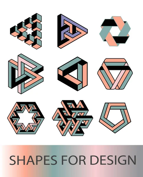 Satz Symbole, geometrisches Logo — Stockvektor