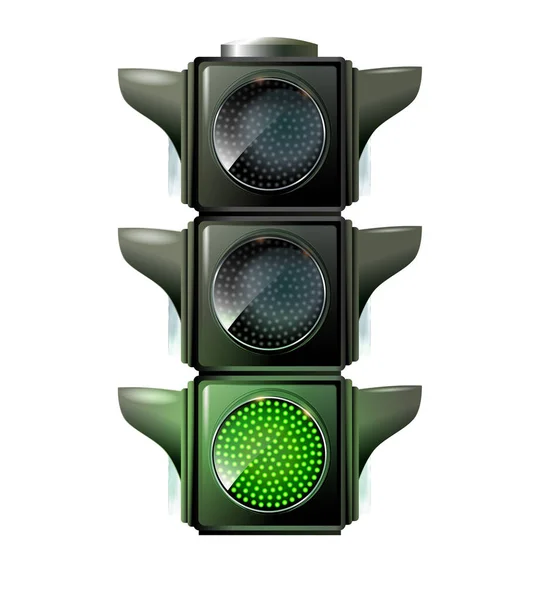 교통 신호등, 10eps 녹색 빛. — 스톡 벡터