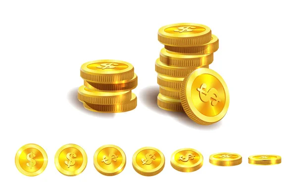 Εικονογράφηση διάνυσμα των χρυσών νομισμάτων. — Διανυσματικό Αρχείο