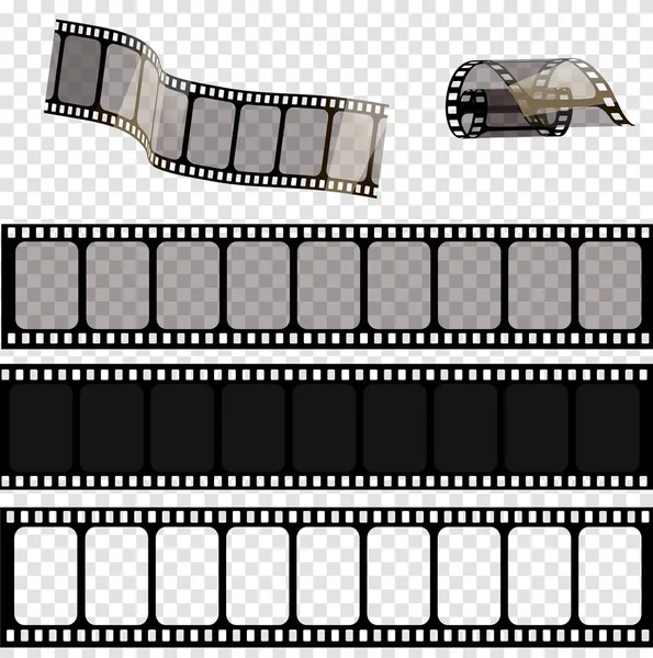 Jeu de bandes de film vectoriel.Illustration vectorielle de 10 EPS . — Image vectorielle