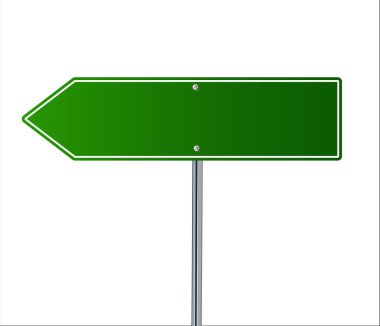 boş yeşil yol levhası