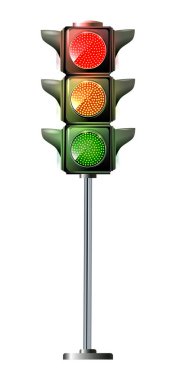 Trafik ışıkları - beyaz arka plan üzerinde izole oyuncak