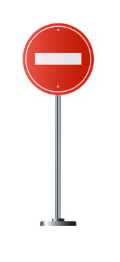 hiçbir giriş işareti, karayolu trafik uyarı ve pole, izole