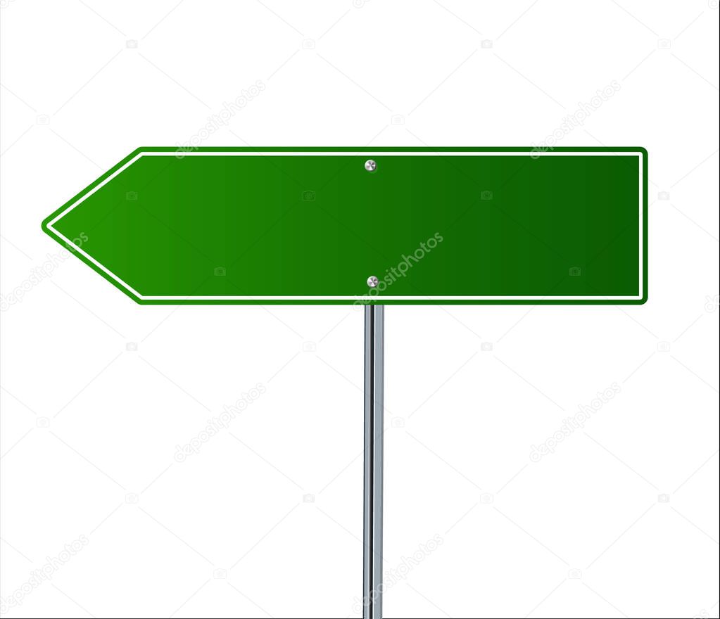 Blank Green Road Sign