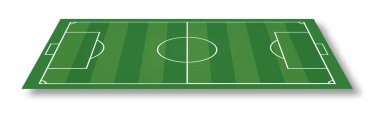 Futbol sahası veya beyaz arka plan üzerinde izole futbol sahası. Vektör çizim.