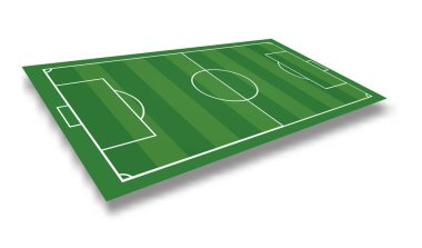 Futbol sahası veya beyaz arka plan üzerinde izole futbol sahası. Vektör çizim.