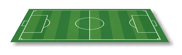 Campo di calcio o campo di calcio isolato su sfondo bianco. Illustrazione vettoriale . — Vettoriale Stock