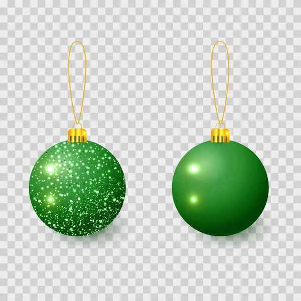 Juguete árbol de Navidad verde aislado sobre un fondo transparente. Medias decoraciones navideñas. Objeto vectorial para el diseño de Navidad, maqueta. — Archivo Imágenes Vectoriales