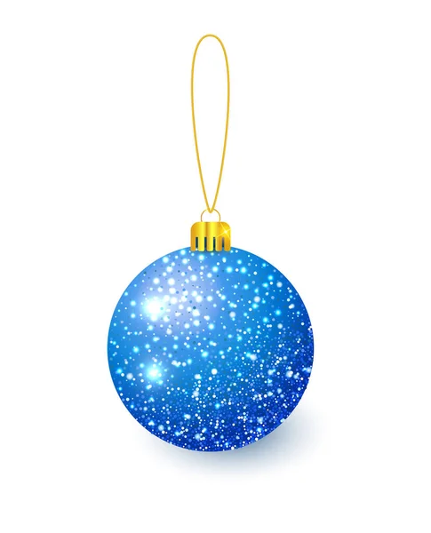 Blauwe kerstboom speelgoed geïsoleerd op een transparante achtergrond. Kerstversiering in voorraad. Vector object voor kerst ontwerp, mockup. — Stockvector