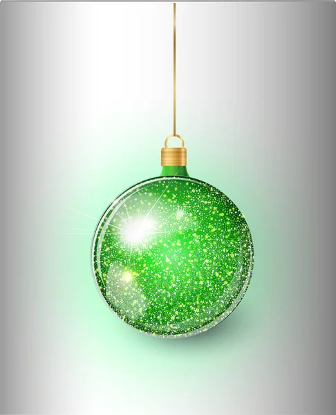 Jouet d'arbre de Noël vert isolé sur un fond transparent. Stocker des décorations de Noël. Objet vectoriel pour la conception de Noël, maquette. — Image vectorielle