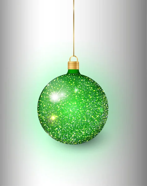 Зеленая елочная игрушка на прозрачном фоне. Покупаю рождественские украшения. Векторный объект для дизайна Рождества, макет. — стоковый вектор