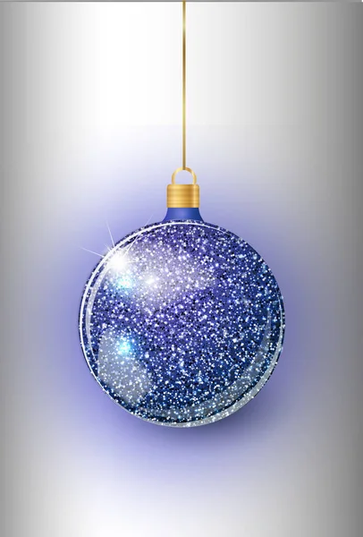 Brinquedo de árvore de Natal azul isolado em um fundo transparente. A guardar decorações de Natal. Objeto vetorial para design de natal, mockup . — Vetor de Stock