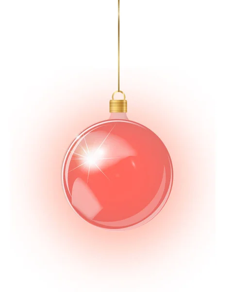 Brinquedo de árvore de Natal vermelho isolado em um fundo transparente. A guardar decorações de Natal. Objeto vetorial para design de natal, mockup . — Vetor de Stock