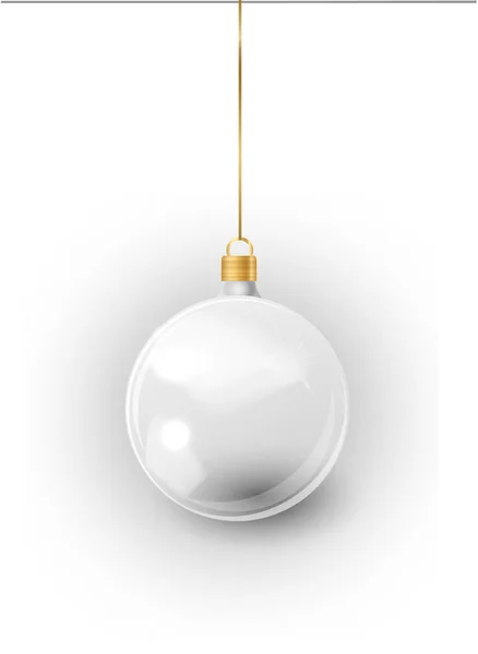 Juego de juguetes árbol de Navidad plateado aislado sobre un fondo transparente. Medias decoraciones navideñas. Objeto vectorial para el diseño de Navidad, maqueta . — Vector de stock
