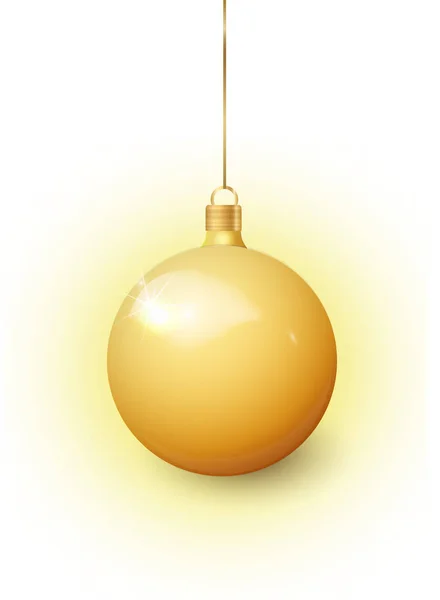 金色的圣诞树玩具在透明的背景上被隔离。 黄金圣诞装饰品。 圣诞节设计中的矢量对象，模拟。 矢量现实物体10 Eps — 图库矢量图片