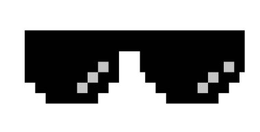 Piksel vektörü siyah ve beyaz gözlükler. Vektör çizimi. Beyaz arkaplan.