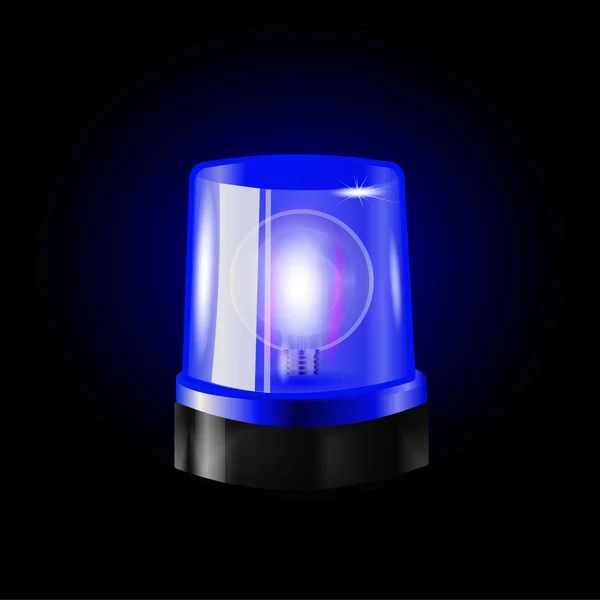 Red flashers Siren Vector. Objeto realista. Efeito de Luz. Beacon para ambulância de carros de polícia, caminhões de bombeiros. Sirene piscando de emergência . —  Vetores de Stock